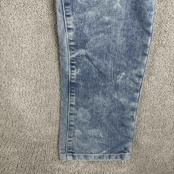 Southpole Jeans Mens 32x30 Acid Wash Skinny Moto Biker Ribbed Zip Distressed - Picture 7 of 16